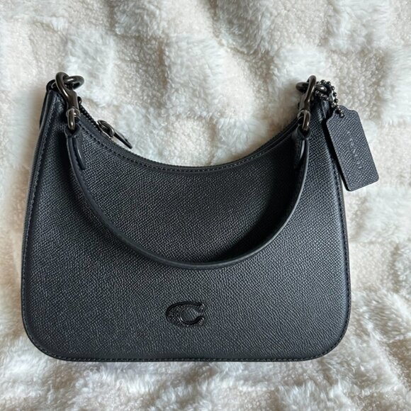 NWT! Coach CJ842 Black Hobo Crossbody with Multiple Straps Crossgrain Leather - Picture 2 of 11